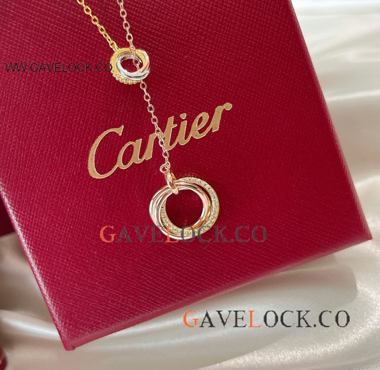 Cartier Trinity Diamond Pendant S925 Rose Gold